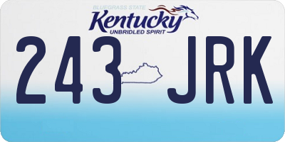 KY license plate 243JRK