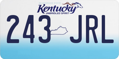 KY license plate 243JRL