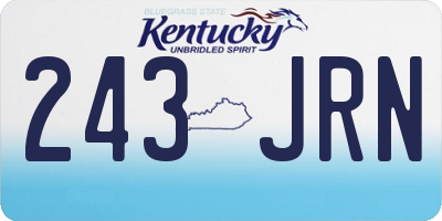 KY license plate 243JRN