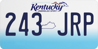 KY license plate 243JRP