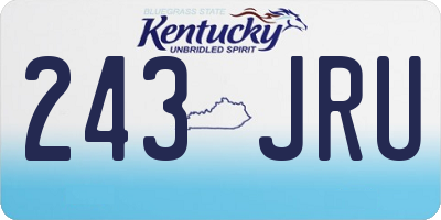 KY license plate 243JRU