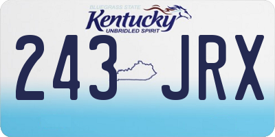 KY license plate 243JRX