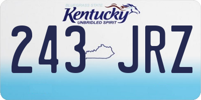 KY license plate 243JRZ