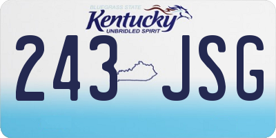 KY license plate 243JSG