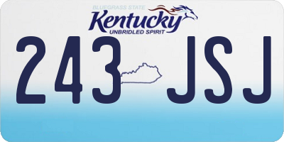 KY license plate 243JSJ