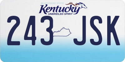 KY license plate 243JSK