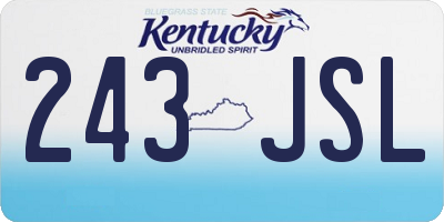 KY license plate 243JSL