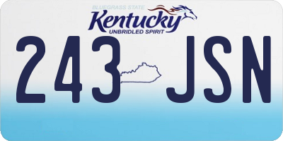 KY license plate 243JSN