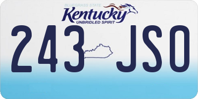 KY license plate 243JSO