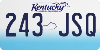 KY license plate 243JSQ
