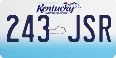 KY license plate 243JSR