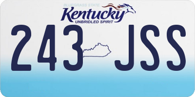 KY license plate 243JSS