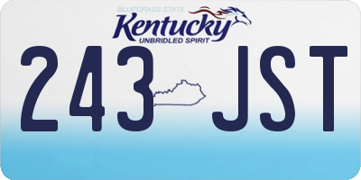 KY license plate 243JST
