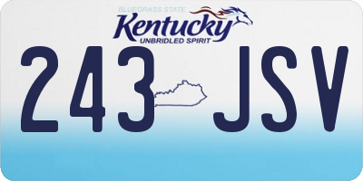 KY license plate 243JSV