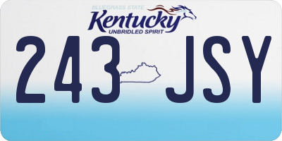 KY license plate 243JSY