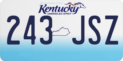 KY license plate 243JSZ