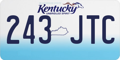 KY license plate 243JTC
