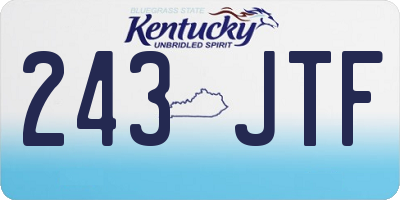 KY license plate 243JTF