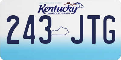 KY license plate 243JTG