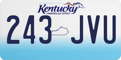 KY license plate 243JVU