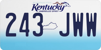 KY license plate 243JWW