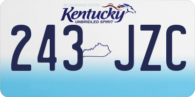 KY license plate 243JZC