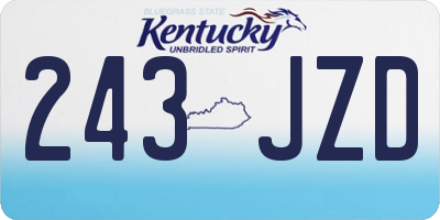 KY license plate 243JZD