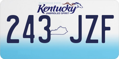 KY license plate 243JZF