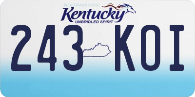 KY license plate 243KOI