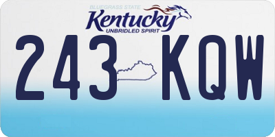 KY license plate 243KQW