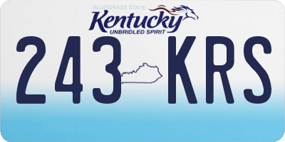 KY license plate 243KRS