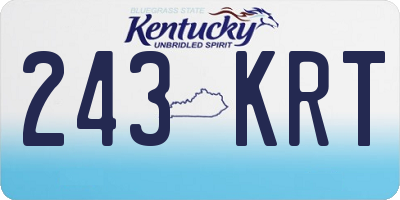 KY license plate 243KRT