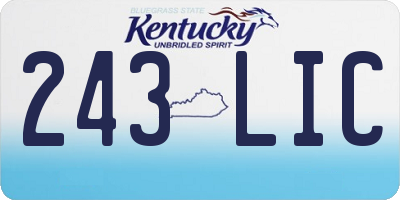 KY license plate 243LIC