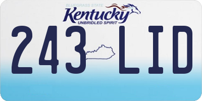 KY license plate 243LID