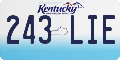 KY license plate 243LIE
