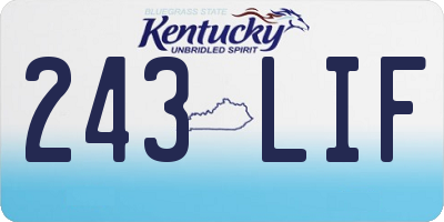 KY license plate 243LIF