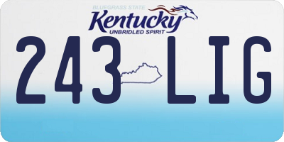 KY license plate 243LIG