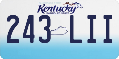 KY license plate 243LII