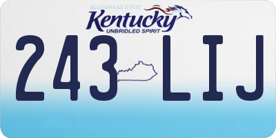KY license plate 243LIJ
