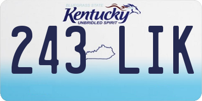 KY license plate 243LIK