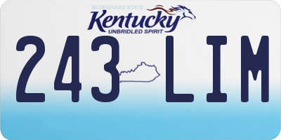 KY license plate 243LIM