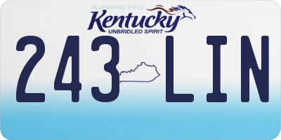 KY license plate 243LIN