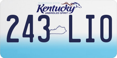 KY license plate 243LIO