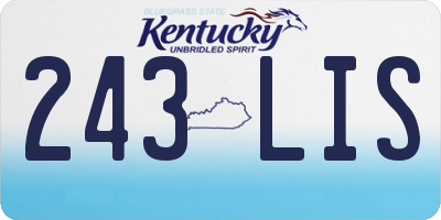 KY license plate 243LIS