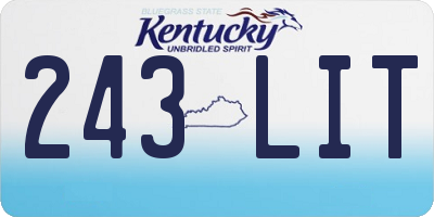 KY license plate 243LIT