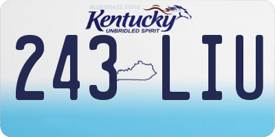 KY license plate 243LIU
