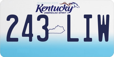 KY license plate 243LIW