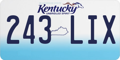 KY license plate 243LIX