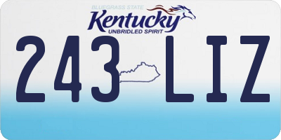KY license plate 243LIZ