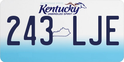 KY license plate 243LJE